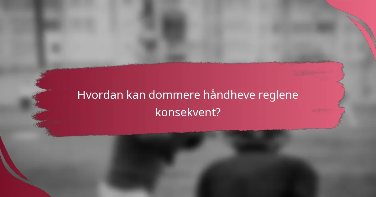 Hvordan kan dommere håndheve reglene konsekvent?